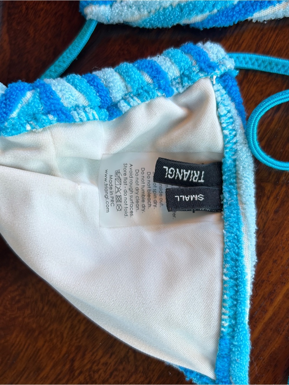 triangl swimwear Blue & Turquoise Textured Triangle Bikini Set - Picture 4 of 7